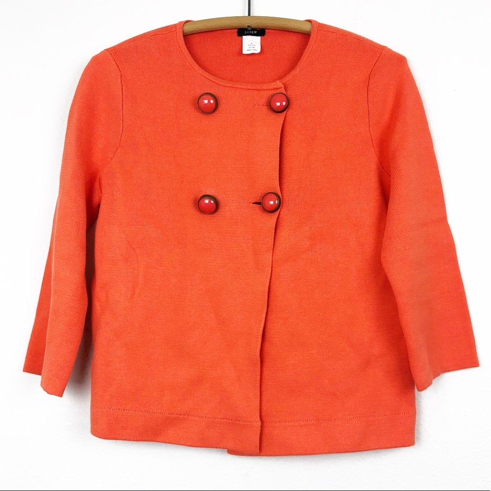 J crew orange Small 3/4 Sleeve cotton jacket